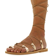 Calf High Tie Up Gladiator Sandals "Alcinoe"